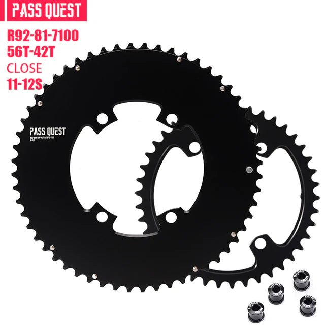 Pass Quest 110BCD 2X Aero chainrings to suit R9200 R8100 R7100