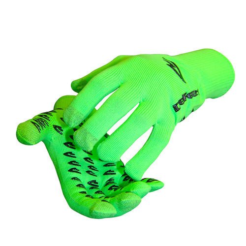Defeet Neon Green Duraglove ET with Grippies
